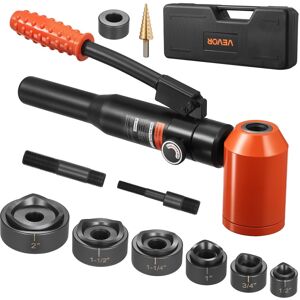 VEVOR - Knockout Punch Set, 10 Ton Hydraulic Knockout Set, 1/2" to 2" KO Tool Kit Hole Making Tool, KO Tools Kit W/6 Dies - Orange + Black VEVOR - Knockout Punch Set, 10 Ton Hydraulic Knockout Set, 1/2" to 2" KO Tool Kit Hole Making Tool, KO Tools Kit W/6 Dies - Orange + Black