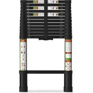 Brick Attic - 16.5FT Aluminum Extension Foldable Ladder with Dual Locking Mechanism,Telescoping Ladder for Attic,330lb Capacity - Black Brick Attic - 16.5FT Aluminum Extension Foldable Ladder with Dual Locking Mechanism,Telescoping Ladder for Attic,330lb Capacity - Black