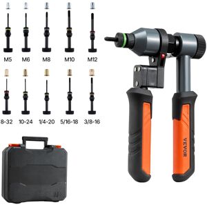 VEVOR - Rivet Nut Tool Kit, 9-Inch Ratchet Rivnut Tool Kit, with 10 Mandrels and 100 Nuts, Metric and SAE Size M5, M6, M8, M10 - Orange + Black VEVOR - Rivet Nut Tool Kit, 9-Inch Ratchet Rivnut Tool Kit, with 10 Mandrels and 100 Nuts, Metric and SAE Size M5, M6, M8, M10 - Orange + Black