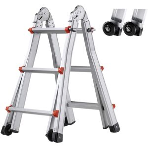 VEVOR - Telescoping Ladder A Frame, 9.5 FT Compact Aluminum Extension Ladder, Multi-Function Portable Collapsible RV Ladder - Silver VEVOR - Telescoping Ladder A Frame, 9.5 FT Compact Aluminum Extension Ladder, Multi-Function Portable Collapsible RV Ladder - Silver