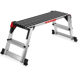 Costway - Goplus 330lbs Aluminum Step Stool Folding Bench Work Platform Non-slip Drywall Ladder - Silver Costway - Goplus 330lbs Aluminum Step Stool Folding Bench Work Platform Non-slip Drywall Ladder - Silver