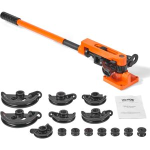 VEVOR - Pipe Tube Bender, 3/8" to 1" OD Manual Pipe Tube Bender with 7 Bending Dies, 180° Copper Aluminum Pipes Bending Tools - Black + Orange VEVOR - Pipe Tube Bender, 3/8" to 1" OD Manual Pipe Tube Bender with 7 Bending Dies, 180° Copper Aluminum Pipes Bending Tools - Black + Orange