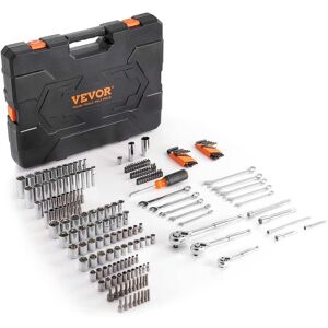 VEVOR - Mechanics Tool and Socket Set, 1/4" 3/8" 1/2" Drive Deep and Standard Sockets, 205 Pcs SAE and Metric Mechanic Tool Kit - Black VEVOR - Mechanics Tool and Socket Set, 1/4" 3/8" 1/2" Drive Deep and Standard Sockets, 205 Pcs SAE and Metric Mechanic Tool Kit - Black