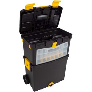 Stalwart - Portable Tool Box with Wheels - Black/Yellow Stalwart - Portable Tool Box with Wheels - Black/Yellow
