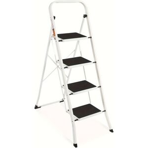 Brick Attic - 4 Step Ladder, Folding Step Stool withExtra Wide Anti-Slip Pedal,Sturdy Portable Ladder, 330lbs Capacity for Household - White Brick Attic - 4 Step Ladder, Folding Step Stool withExtra Wide Anti-Slip Pedal,Sturdy Portable Ladder, 330lbs Capacity for Household - White