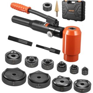 VEVOR - Knockout Punch Set, 15 Ton Hydraulic Knockout Set, 1/2" to 4" KO Tool Kit Hole Making Tool, KO Tools Kit W/10 Dies - Orange + Black VEVOR - Knockout Punch Set, 15 Ton Hydraulic Knockout Set, 1/2" to 4" KO Tool Kit Hole Making Tool, KO Tools Kit W/10 Dies - Orange + Black