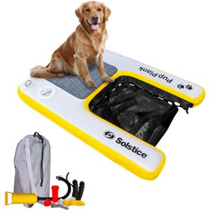 Solstice - Inflatable Pup Plank Mini Dog Ramp Water Float Ladder Step, Multicolor - Gray / yellow Solstice - Inflatable Pup Plank Mini Dog Ramp Water Float Ladder Step, Multicolor - Gray / yellow