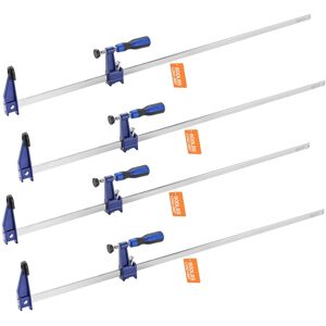 VEVOR - Bar Clamps for Woodworking, 4-Pack 36 inch Opening, Lockable F-Clamp with 600 lbs Load Limit, 2-1/2 inch Depth,Cast Iron - Black + Blue VEVOR - Bar Clamps for Woodworking, 4-Pack 36 inch Opening, Lockable F-Clamp with 600 lbs Load Limit, 2-1/2 inch Depth,Cast Iron - Black + Blue