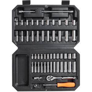 VEVOR - Socket Set, 1/4 Inch Drive Socket and Ratchet Set, 6-Point Socket Opening, 54 Pieces Tool Set SAE and Metric - Silver VEVOR - Socket Set, 1/4 Inch Drive Socket and Ratchet Set, 6-Point Socket Opening, 54 Pieces Tool Set SAE and Metric - Silver