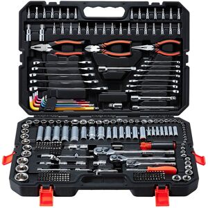 VEVOR - Mechanics Tool Set, 314-Piece Mechanic Tool Kit, 1/4 in, 3/8 in, and 1/2 in Drive, Metric Socket Set, Wrenches - Black VEVOR - Mechanics Tool Set, 314-Piece Mechanic Tool Kit, 1/4 in, 3/8 in, and 1/2 in Drive, Metric Socket Set, Wrenches - Black