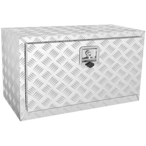 VEVOR - Underbody Truck Box, 30"×14"×16" Pickup Storage Box, Heavy Duty Aluminum Diamond Plate Tool Box with Lock and Keys - Silver VEVOR - Underbody Truck Box, 30"×14"×16" Pickup Storage Box, Heavy Duty Aluminum Diamond Plate Tool Box with Lock and Keys - Silver