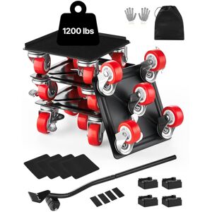 VEVOR - Furniture Dolly, Maximum Load 1200 lbs, Heavy Duty Furniture Movers with 5 360° Rotation Wheels, Carbon Steel Panel - Black VEVOR - Furniture Dolly, Maximum Load 1200 lbs, Heavy Duty Furniture Movers with 5 360° Rotation Wheels, Carbon Steel Panel - Black