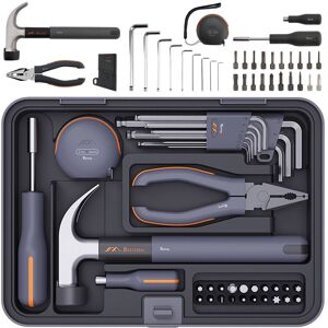 Topteng - 34-Piece Household & Auto Repair Tool Kit with 20 Bit Set, Tape Measure, Wrench, Pliers for DIY Maintenance Topteng - 34-Piece Household & Auto Repair Tool Kit with 20 Bit Set, Tape Measure, Wrench, Pliers for DIY Maintenance