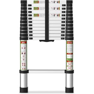 Brick Attic - 12.5FT Aluminum Telescoping Ladder with Non-Slip Feet, Portable Extension Ladder for Outdoor Working, 330lb Capacity - Silver Brick Attic - 12.5FT Aluminum Telescoping Ladder with Non-Slip Feet, Portable Extension Ladder for Outdoor Working, 330lb Capacity - Silver