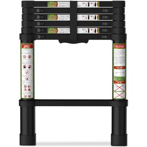 Brick Attic - 6.5FT Aluminum Telescoping Ladder with Non-Slip Feet, Portable Extension Ladder for Outdoor Working, 330lb Capacity - Black Brick Attic - 6.5FT Aluminum Telescoping Ladder with Non-Slip Feet, Portable Extension Ladder for Outdoor Working, 330lb Capacity - Black