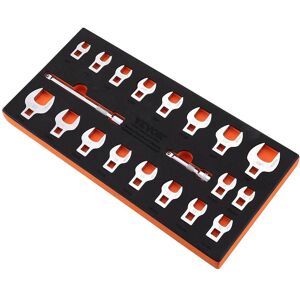 VEVOR - Crowfoot Wrench Set, 3/8" Drive 20-Piece Crows Foot Wrench Set with 2 Extension Bars and EVA Tool Organizer - Silver VEVOR - Crowfoot Wrench Set, 3/8" Drive 20-Piece Crows Foot Wrench Set with 2 Extension Bars and EVA Tool Organizer - Silver