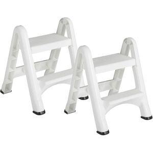RubberMaid - EZ Two Step Durable Folding Plastic Ladder Step Stool, (2 Pack) - White RubberMaid - EZ Two Step Durable Folding Plastic Ladder Step Stool, (2 Pack) - White