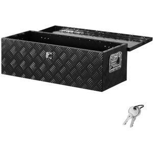 VEVOR - Heavy Duty Aluminum Truck Bed Tool Box, Stripes Plated Tool Box with Side Handle and Lock Keys, 30"x13"x9.6" - Black VEVOR - Heavy Duty Aluminum Truck Bed Tool Box, Stripes Plated Tool Box with Side Handle and Lock Keys, 30"x13"x9.6" - Black
