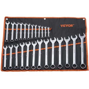 VEVOR - Combination Wrench Set, 25-Piece Open End Wrench Set with Roll-up Pouch, Carbon Steel Wrench Set Metric 6 mm to 32 mm - Silver VEVOR - Combination Wrench Set, 25-Piece Open End Wrench Set with Roll-up Pouch, Carbon Steel Wrench Set Metric 6 mm to 32 mm - Silver
