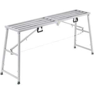 VEVOR - Work Platform, 4 Gear Adjustable Height, Folding Alloy Steel Step Ladder, Portable Scaffolding Platform, 880 lb Capacity - Silver VEVOR - Work Platform, 4 Gear Adjustable Height, Folding Alloy Steel Step Ladder, Portable Scaffolding Platform, 880 lb Capacity - Silver