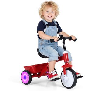 Gymax - Toddler Tricycle w/Glowing Wheels 4-Level Adjustable Seat Storage Bin & Pedals - Red Gymax - Toddler Tricycle w/Glowing Wheels 4-Level Adjustable Seat Storage Bin & Pedals - Red