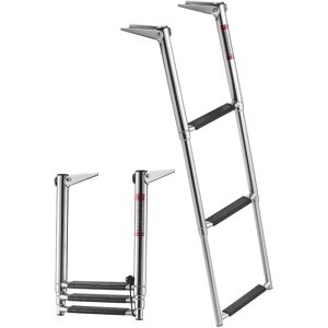 VEVOR - Boat Ladder, 3 Steps, Stainless Steel Telescoping Folding Swim Deck Ladder for Rear Entry Inboard, Heavy Duty 600 lbs - Silver VEVOR - Boat Ladder, 3 Steps, Stainless Steel Telescoping Folding Swim Deck Ladder for Rear Entry Inboard, Heavy Duty 600 lbs - Silver