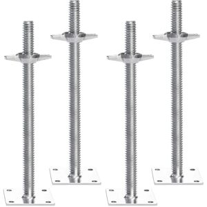 VEVOR - 4-Pack Adjustable Leveling Jacks, 18.2 In Adjustable Height & 3307lbs/1500kg Total Load Capacity Scaffold Jacks Feet - Silver VEVOR - 4-Pack Adjustable Leveling Jacks, 18.2 In Adjustable Height & 3307lbs/1500kg Total Load Capacity Scaffold Jacks Feet - Silver