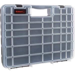 Stalwart - 55 Compartment Hardware Organizer Toolbox - Black and Clear Stalwart - 55 Compartment Hardware Organizer Toolbox - Black and Clear