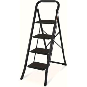 Brick Attic - 4 Step Ladder, Folding Step Stool withExtra Wide Anti-Slip Pedal,Sturdy Portable Ladder, 330lbs Capacity for Household - Black Brick Attic - 4 Step Ladder, Folding Step Stool withExtra Wide Anti-Slip Pedal,Sturdy Portable Ladder, 330lbs Capacity for Household - Black