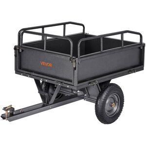 VEVOR - Garden Utility Trailer,10 Cu. Ft & 500lbs Capacity, ATV UTV Hauling Trailer,Tow Behind Steel Dump Cart with 14" Tires - Black VEVOR - Garden Utility Trailer,10 Cu. Ft & 500lbs Capacity, ATV UTV Hauling Trailer,Tow Behind Steel Dump Cart with 14" Tires - Black