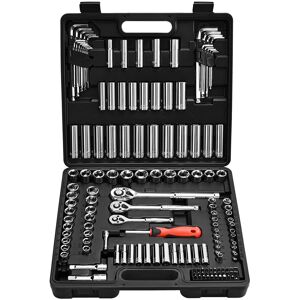 VEVOR - Socket Set, 149 Pieces, 3/8 & 1/4 & 1/2 inch Drive Socket and Ratchet Set, SAE and Metric, Deep and Shallow - Black+Sliver VEVOR - Socket Set, 149 Pieces, 3/8 & 1/4 & 1/2 inch Drive Socket and Ratchet Set, SAE and Metric, Deep and Shallow - Black+Sliver