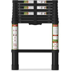 Brick Attic - 8.5FT Aluminum Extension Foldable Ladder with Dual Locking Mechanism,Telescoping Ladder for Attic,330lb Capacity - Black Brick Attic - 8.5FT Aluminum Extension Foldable Ladder with Dual Locking Mechanism,Telescoping Ladder for Attic,330lb Capacity - Black
