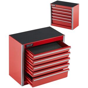 VEVOR - Metal Tool Box, 8.6-inch, Portable Metal Tool Box with 5 Drawers, Small Tool Chest with EVA Liners and PP Feet Pads - Red VEVOR - Metal Tool Box, 8.6-inch, Portable Metal Tool Box with 5 Drawers, Small Tool Chest with EVA Liners and PP Feet Pads - Red