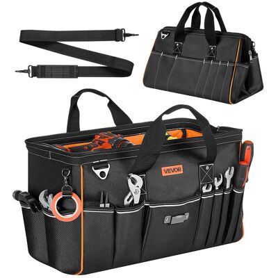 VEVOR - Tool Bag, 20 Inch, 33-Pocket Portable Large Tool Box Organizer Storage, Toolbox with Big Zipper - Black;Orange VEVOR - Tool Bag, 20 Inch, 33-Pocket Portable Large Tool Box Organizer Storage, Toolbox with Big Zipper - Black;Orange