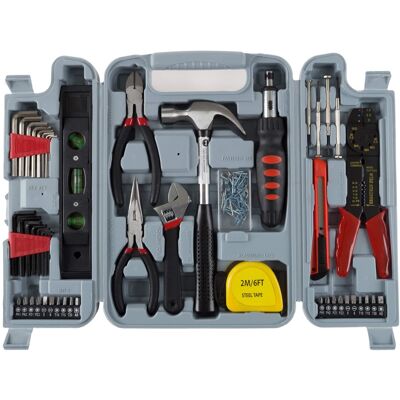 Stalwart - 130PC Tool Set Tool Kit with Hammer, Wrenches, Screwdriver, Pliers, and More - Hand Tools for Home Improvement Projects - Gray Stalwart - 130PC Tool Set Tool Kit with Hammer, Wrenches, Screwdriver, Pliers, and More - Hand Tools for Home Improvement Projects - Gray
