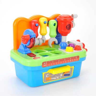 JuzToys - STEM Pretend Play for Toddlers 3-5, Multifunctional Musical Tool Bench Toy, Sound and Lights, Engineering Work Bench - Multi JuzToys - STEM Pretend Play for Toddlers 3-5, Multifunctional Musical Tool Bench Toy, Sound and Lights, Engineering Work Bench - Multi