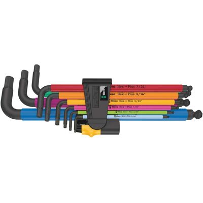 Wera - 950/9 Hex-Plus Multicolour Imperial 2 L-Key Set, Imperial, 9 Pieces - Multi Wera - 950/9 Hex-Plus Multicolour Imperial 2 L-Key Set, Imperial, 9 Pieces - Multi