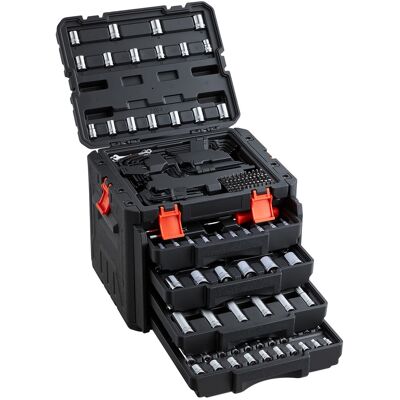 VEVOR - Mechanics Tool Set, 230-Piece Mechanic Tool Kit, 1/4 in, 3/8 in, and 1/2 in Drive, SAE and Metric Socket Set, Wrenches - Black VEVOR - Mechanics Tool Set, 230-Piece Mechanic Tool Kit, 1/4 in, 3/8 in, and 1/2 in Drive, SAE and Metric Socket Set, Wrenches - Black