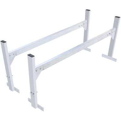 VEVOR - Van Roof Ladder Rack, 2 Bars Aluminum Alloy Roof Ladder Racks, 400 LBS Capacity Rain-Gutter Van Roof Rack - White VEVOR - Van Roof Ladder Rack, 2 Bars Aluminum Alloy Roof Ladder Racks, 400 LBS Capacity Rain-Gutter Van Roof Rack - White