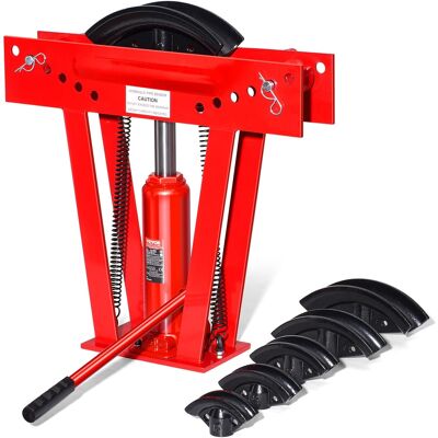 VEVOR - Hydraulic Pipe Bender, 12 Ton Manual Copper Exhaust Pipe Bending Machine with 6 Dies (1/2" - 2") - Red VEVOR - Hydraulic Pipe Bender, 12 Ton Manual Copper Exhaust Pipe Bending Machine with 6 Dies (1/2" - 2") - Red