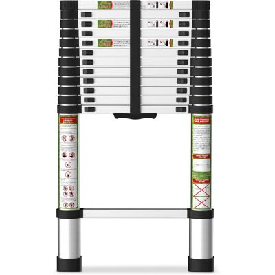 Brick Attic - 16.5FT Aluminum Extension Foldable Ladder with Dual Locking Mechanism,Telescoping Ladder for Attic,330lb Capacity - Silver Brick Attic - 16.5FT Aluminum Extension Foldable Ladder with Dual Locking Mechanism,Telescoping Ladder for Attic,330lb Capacity - Silver
