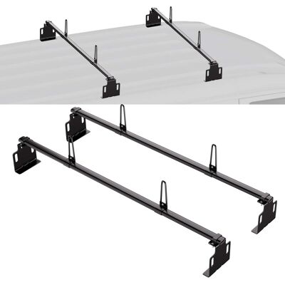 VEVOR - Trailer Ladder Rack, 60" 2 Crossbars Ladder Roof Rack, Heavy-duty Steel Van Roof Ladder Rack, 500 lbs Capacity Van - Black VEVOR - Trailer Ladder Rack, 60" 2 Crossbars Ladder Roof Rack, Heavy-duty Steel Van Roof Ladder Rack, 500 lbs Capacity Van - Black