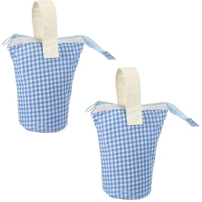 Unique Bargains - 2pcs Telescopic Standing Pen Pouch w/ Handle, Foldable Pencil Holder for Home Office - Blue Plaid Unique Bargains - 2pcs Telescopic Standing Pen Pouch w/ Handle, Foldable Pencil Holder for Home Office - Blue Plaid