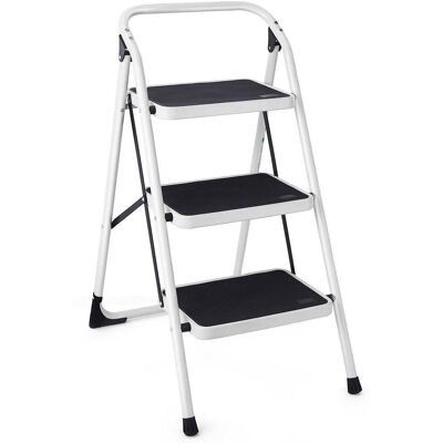Costway - 3 Step Lightweight Ladder HD Platform Foldable Stool 330 LB Cap. Saving Space - Black Costway - 3 Step Lightweight Ladder HD Platform Foldable Stool 330 LB Cap. Saving Space - Black