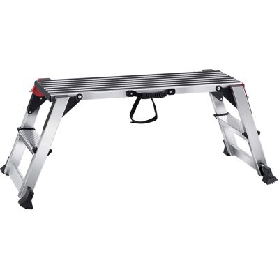 VEVOR - Folding Work Platform, 660 lbs Load Capacity, Aluminum Drywall Stool Ladder, Heavy Duty Work Bench w/ Non-Slip Feet - Silver VEVOR - Folding Work Platform, 660 lbs Load Capacity, Aluminum Drywall Stool Ladder, Heavy Duty Work Bench w/ Non-Slip Feet - Silver