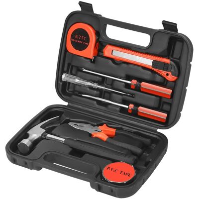 Pursonic - 9 Piece Household Handy Solutions Tool Set for Everyday Tasks - Black Pursonic - 9 Piece Household Handy Solutions Tool Set for Everyday Tasks - Black