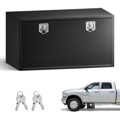 VEVOR - Underbody Truck Tool Box, 48 x 24 x 24 Inch Heavy Duty Steel Trailer Storage Box with Lock & Keys, Waterproof Trailer - Black VEVOR - Underbody Truck Tool Box, 48 x 24 x 24 Inch Heavy Duty Steel Trailer Storage Box with Lock & Keys, Waterproof Trailer - Black