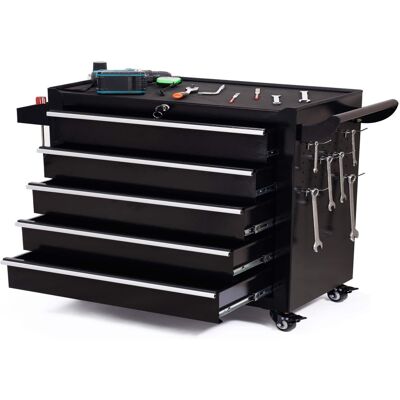 Boyel Living - 5-Drawer Folding Tool Storage Cabinet - Black Boyel Living - 5-Drawer Folding Tool Storage Cabinet - Black