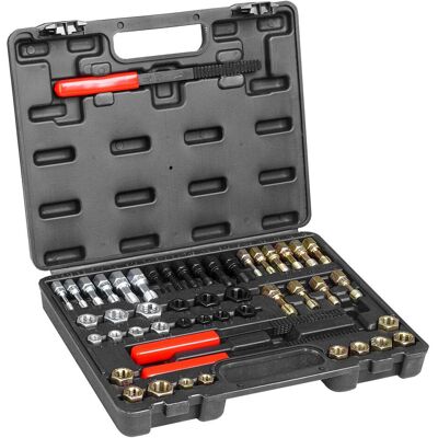 VEVOR - 49-Piece Thread Chaser Set, UNC UNF and Metric Thread Restorer Tool, Rethreading Tool Kit with 22 Taps 24 Dies - Red & Black VEVOR - 49-Piece Thread Chaser Set, UNC UNF and Metric Thread Restorer Tool, Rethreading Tool Kit with 22 Taps 24 Dies - Red & Black
