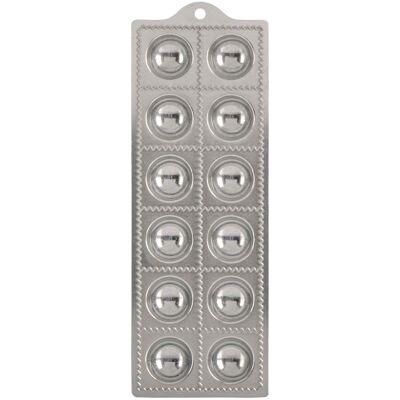 Kings County Tools - Round Ravioli Mold with Roller - Silver Kings County Tools - Round Ravioli Mold with Roller - Silver